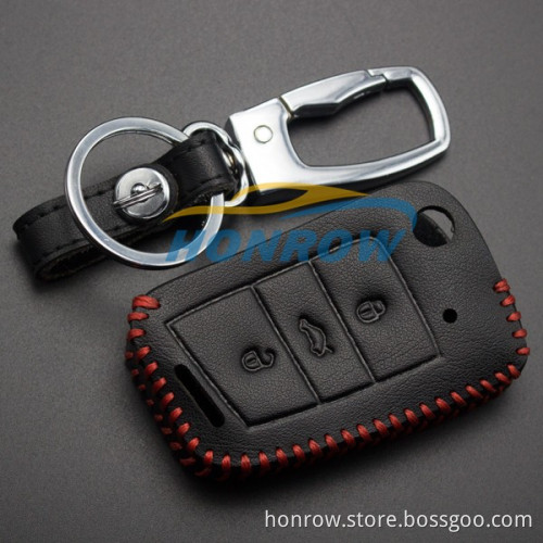 For VW 3 button key leather case for GOLF7 New arrival